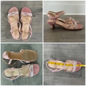 Dream Pairs Girls Glittery Pink Heels